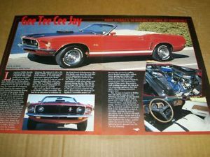 1969 ford 428 cobra jet mustang gt convertible magazine article