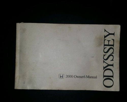 2000 honda odyssey owners manual