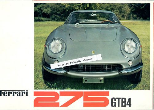 1966 1967 ferrari 275 gtb4 pininfarina dealership sales brochure booklet 275gtb4