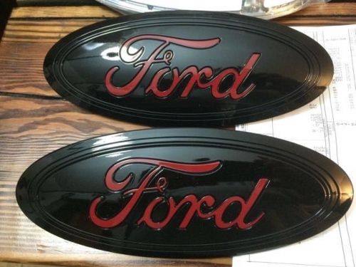 2015 oem-f-150&#034;black &amp; red&#034;grille &amp; tailgate emblem set,custom paint,9.5&#034;