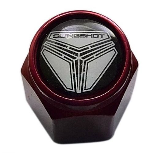 Set of 3 polaris slingshot tire valve cap (red)