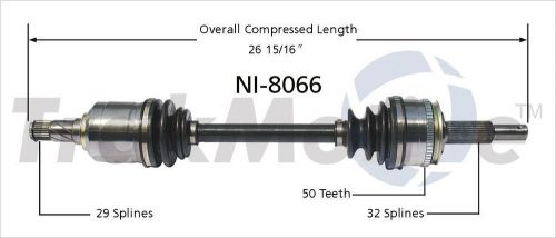 New cv axle shaft fits 1993-2002 nissan quest  surtrack perf axles (was wonh cv)