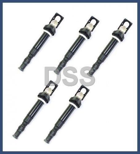 Genuine bmw e60 e63 m5 m6 2006-2010 direct ignition coil w/ connector set of 5