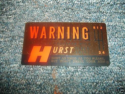 1960&#039;s hurst floor shifters vintage logo decal