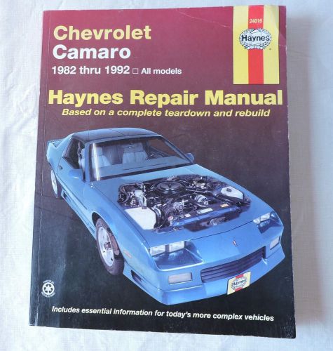 Haynes repair manual: camaro 1982-1992 all models