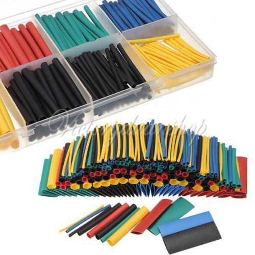 280pcs 1.77&#034; 2:1 heat shrink tubing tube kit sleeving wrap 5 color 8 size &amp; box