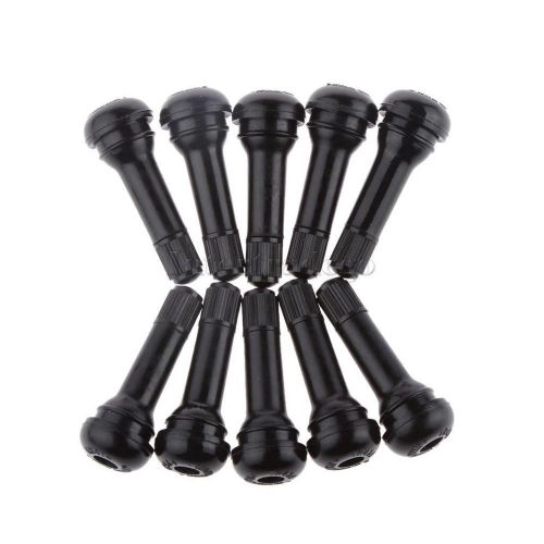 10x tr414 snap-in tire valve stems black rubber car tire valve caps zinc