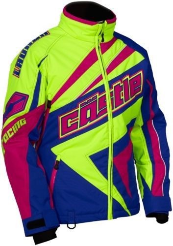 Castle x womens launch g2 warm winter snowmobile jacket-hivis-small (4/6)- sale!