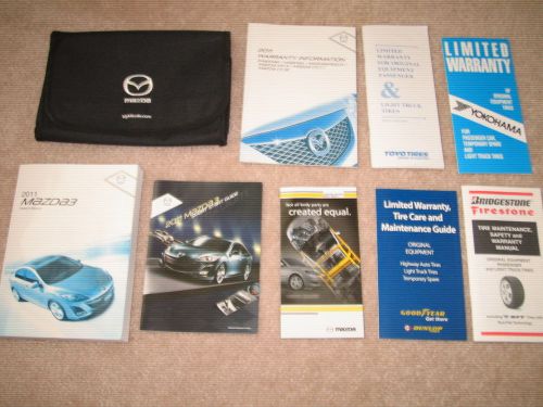 2011 mazda 3 owner&#039;s manual with mazda logo fabric storage case