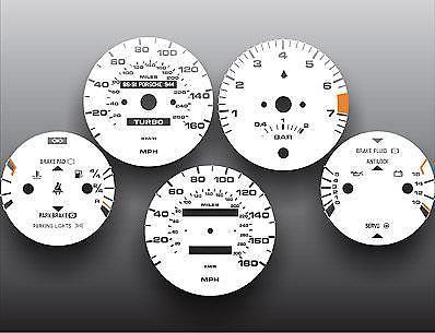 1986-1991 porsche 944 turbo cluster instrument cluster white face gauges 86-91