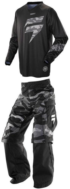 Shift recon veteran black kit glove jersey & pant combo motocross mx 2014