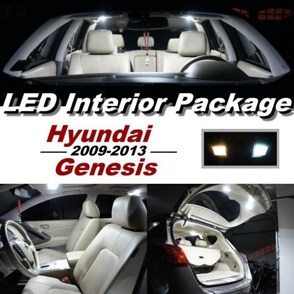 7 x xenon white led lights interior package kit for 2009 - 2013 hyundai genesis