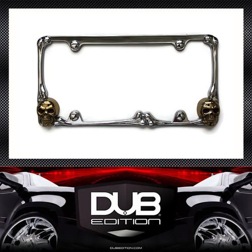 Golden skull license plate frame tc xb corolla xd sienna 4runner camry