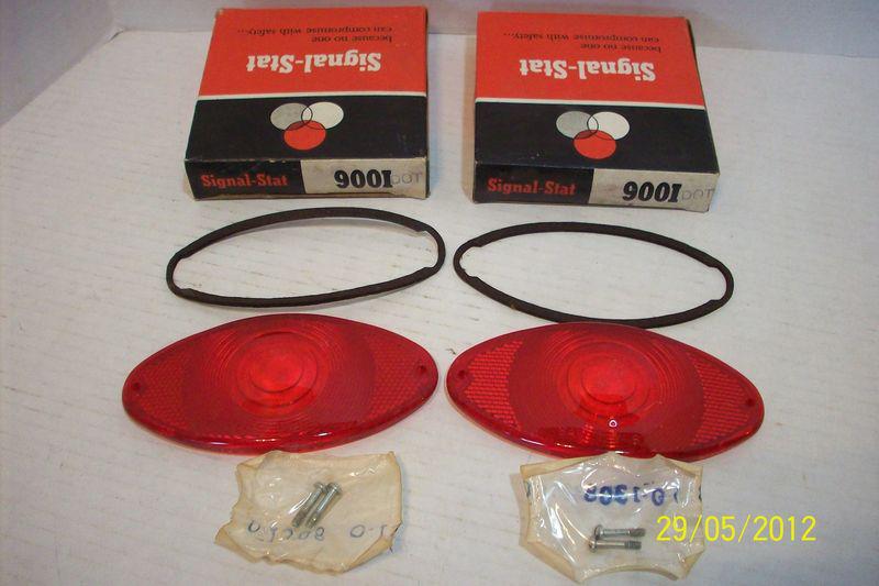 2 nos international signal stat 9001 cats eye reflector lens kit trailer tractor