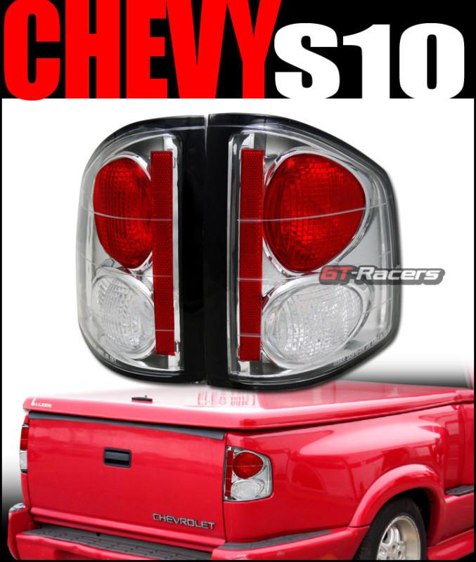 Chrome altezza tail lights brake lamps 1994-2004 chevy s10 truck gmc s15 sonoma