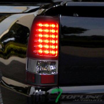 Black housing led tail lights rear brake lamp jy 03-06 chevy silverado 1500 2500