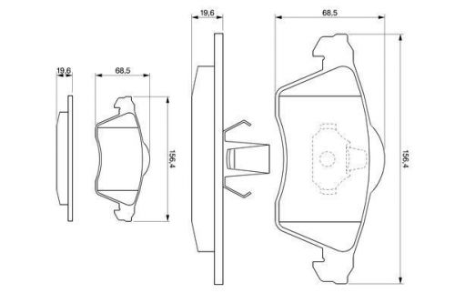 Genuine bosch front brake pad set for vw transporter ajt / ayy 2.5 (12/98-4/03)