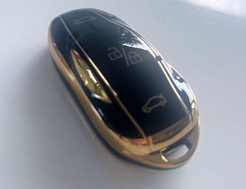 Black gold remote key cover case shell for tesla model s 3 y