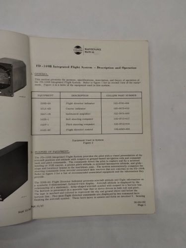 Collins ed-109b integrated flight system maintenance manual with installation