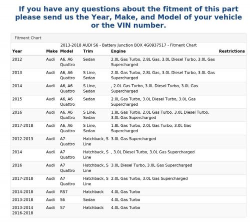 2013-2018 audi s6 - battery junction box 4g0937517