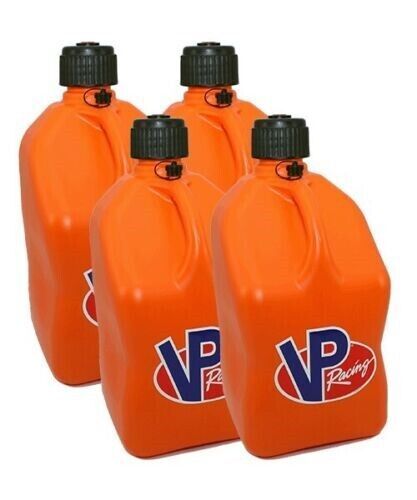 Vp racing 4 pack orange square 5 gallon fuel jug + battery powered tera pumpxl