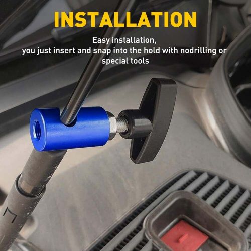 Automotive hood lift rod support clamp shock prop strut stopper retainer blue