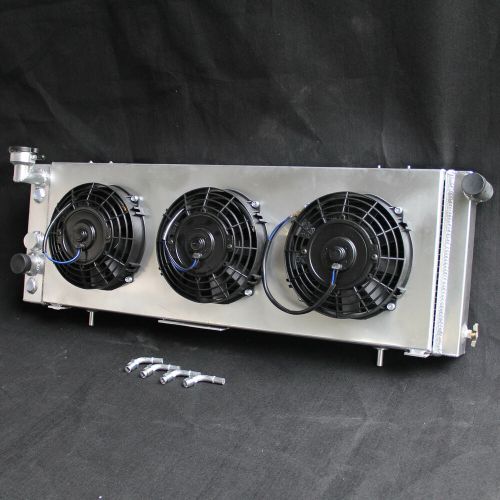 1193 aluminum radiator + fan shroud for jeep cherokee comanche l6 91-01 at 42mm