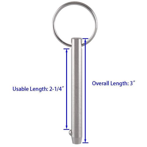 4 pack quick release pins, diameter 5/16&#034;(8mm), usable one size, silver
