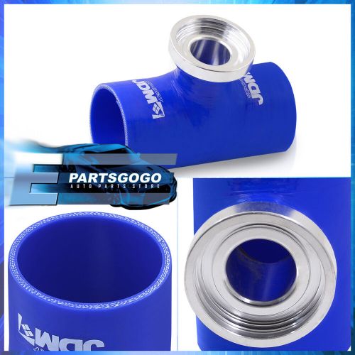 For cadillac cts blue turbo blow off valve sqv ssqv flange 3&#034; silicone adapter