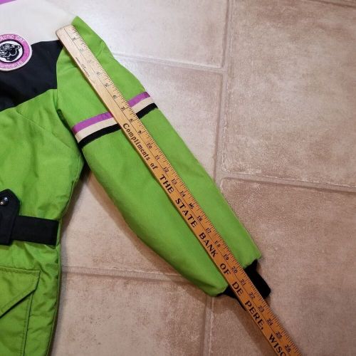 Vtg arctic wear 2-piece snowmobile suit jacket &amp; bibs green womens size l  usa