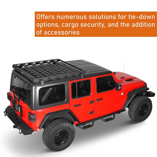 Top roof rack basket cargo carrier fit 18-24 jeep wrangler jl 4-door &amp; gladiator