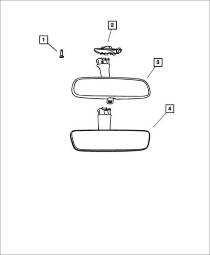 Genuine mopar inside rear view mirror 68297611ab