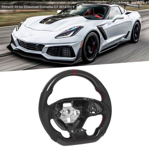 Custom carbon fiber steering wheel perforated leather fit for c7