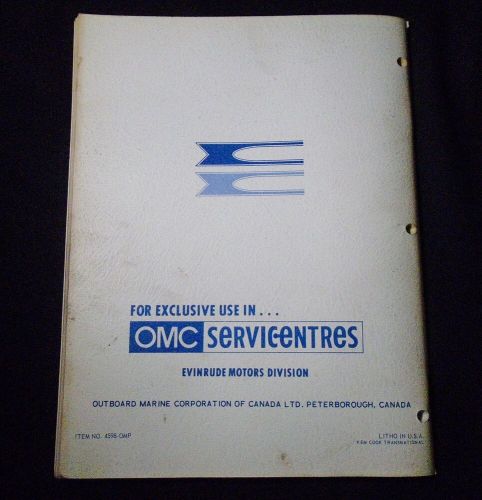 1969 omc evinrude starflite 85 hp outboard service instruction book 405109