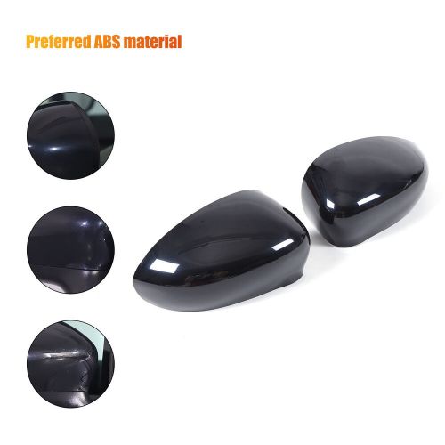 2010-2024 black abs side mirror cover caps replacement for fiat 500-