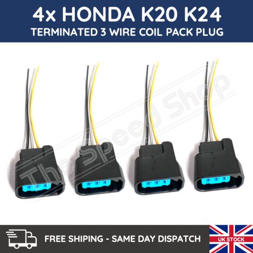 4x coil pack connector plug pre-wired k20 f20 kk24 ep3 honda plug 6189-0728