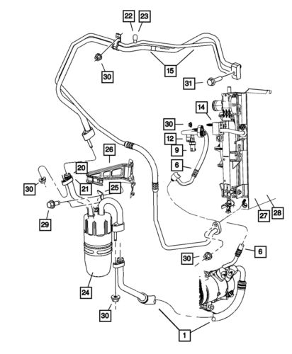 Genuine mopar a/c suction line 5058224ad