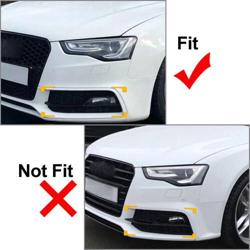 Front bumper black w/silver trim fog light grille cover for audi a5 s-line 13-17