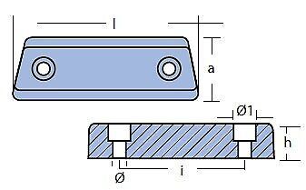 Aluminum block anode for volvo penta 280 and 290