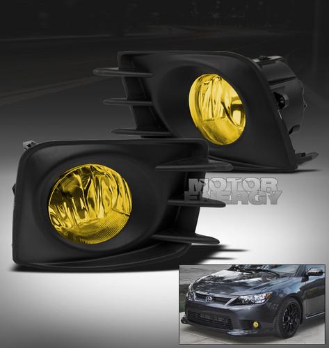 2011 2012 2013 scion tc bumper yellow fog light lamp+bulb+harness+switch new set