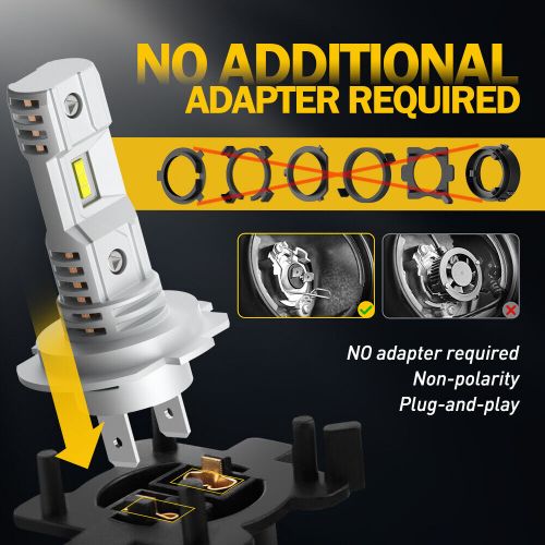 Auxito h7 led headlight bulb super white conversion kit high low beam lamp 6000k