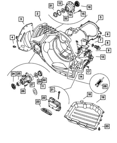 Genuine mopar trans-axle case 4883522ae