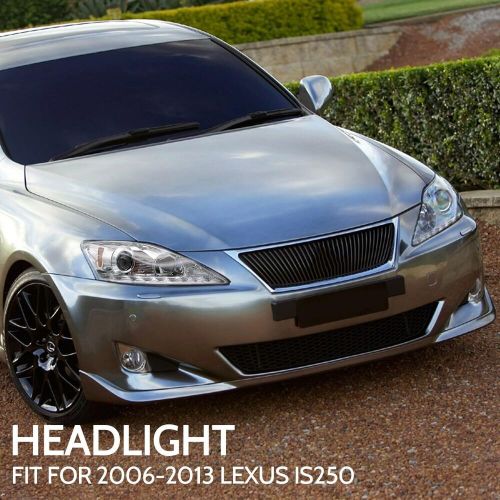 Headlights assembly fit for 2006-2013 lexus is250 is350, pair halogen headlamps