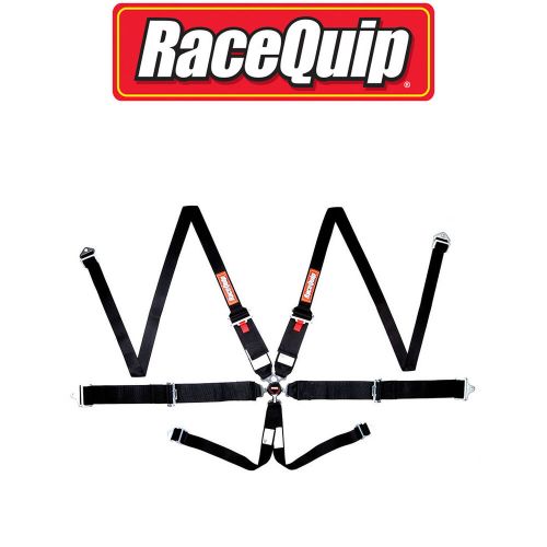 Racequip 747007 auto racing harness seat belt set; pull-up lap; sfi 16.1; black