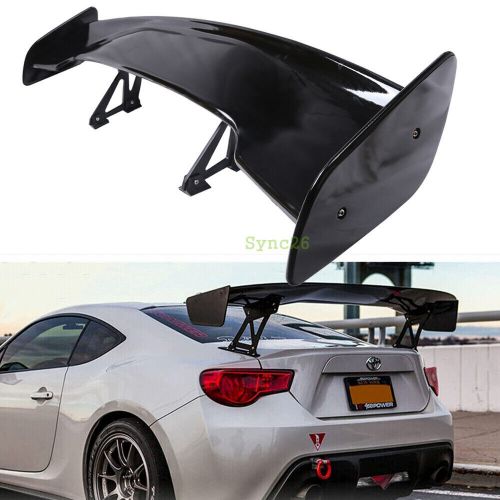 Universal for 57in jdm gt style rear trunk lid spoiler wing lip gloss black abs