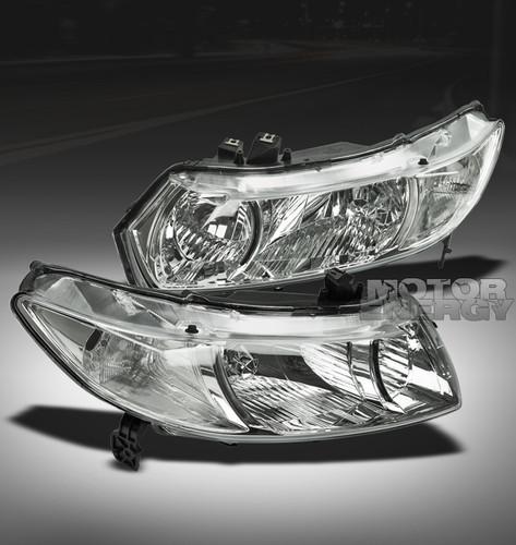 2006-2011 honda civic coupe 2dr crystal jdm chrome headlight 2007 2008 2009 2010