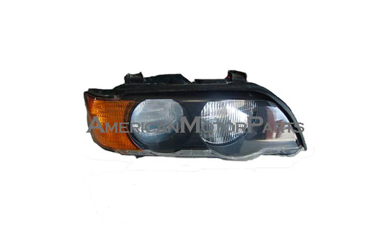 Passenger side replacement headlight w/ yellow corner light halogen 00-03 bmw x5