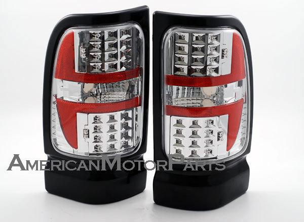 Depo pair euro style chrome altezza tail lights w/ led 94-02 dodge ram pickup