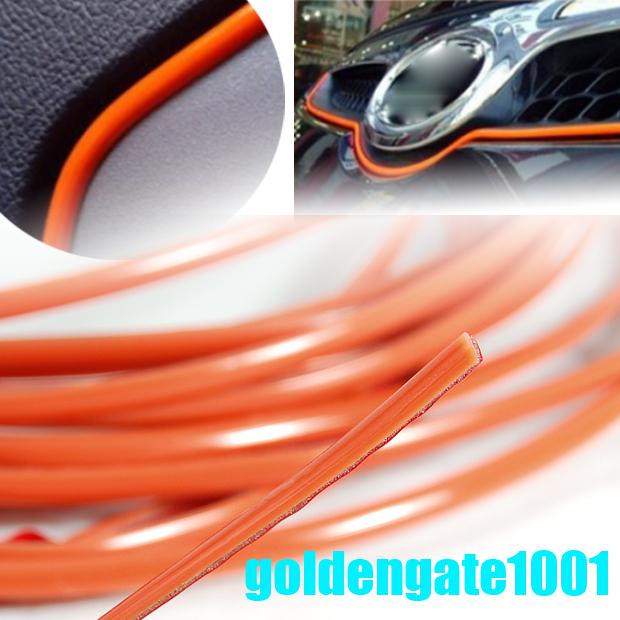 Orange moulding trim strip for headlight shift knob switch stereos universal fit