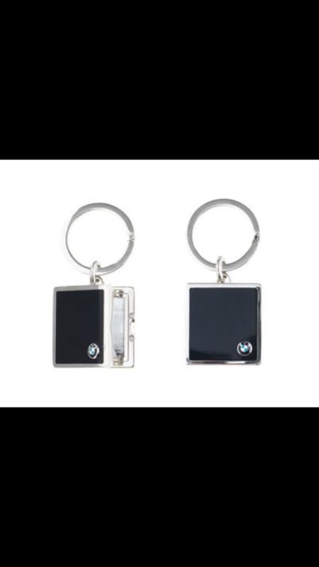 Bmw genuine photo key ring chain silver metal ready to ship holds 2 photos  